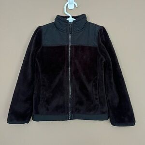 {The Children's Place} Fleece Full Zip Jacket in Black - Girls XS (4)